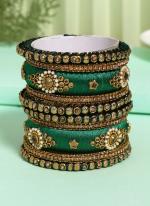   Wedding Wear  Green Color Thread Bangle Set:-2.4,2.6